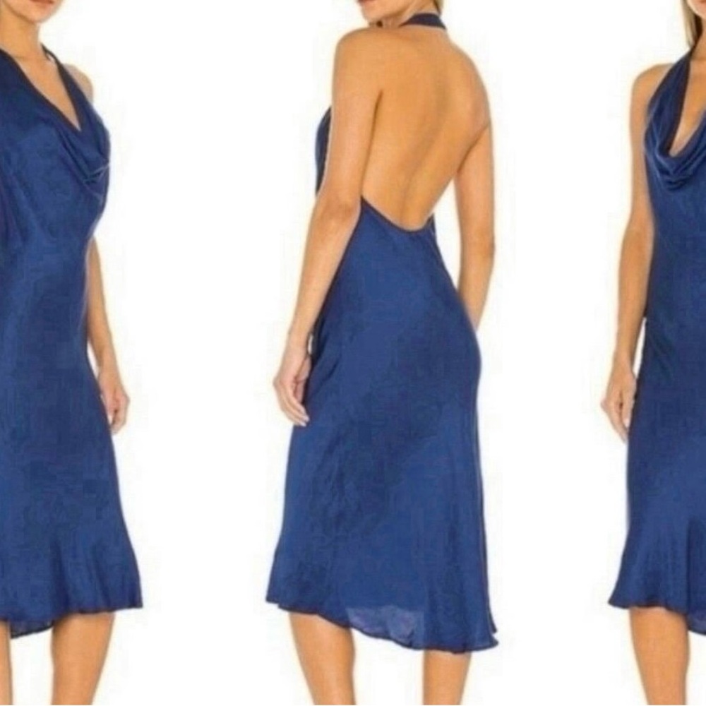Young, Fabulous and Broke x Revolve blue midi slip dress size small